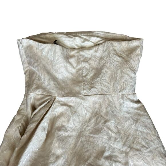 ML Monique Lhuillier x BHLDN Women’s Mallory Jaquard White Strapless Mini Dress - Picture 8 of 14